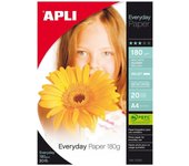 Papel fotográfico apli 12080/ din a4/ 180g/ 20 hojas/ brillante