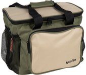 Cofan Bolsa Térmica Verde y Beige | Nevera Portátil para Alimentos 35x24x21cm