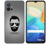 Funda Silicona para Vivo Y55 5G diseño Barba Dibujos