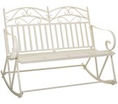 Sofa balancin de forja blanco 116x45x91h cm