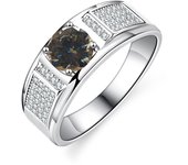 Real 1.0 Carat Moissanite Ring For Men Pure Solid 18K White Gold Rings D Color Diamond Engagement Wedding Ring Jewelry Gift