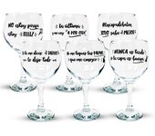 Inmaculada Romero - Pack 6 Copas Balón Cocktail Cristal 64.5 Cl. Frases Divertidas Nueva Temporada Avunto