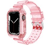 Case+Strap for Apple Watch Band 44mm 40mm 45mm 41mm 42mm 38mm Accessories Transparent Silicone Bracelet iWatch series 8 3 6 se 7