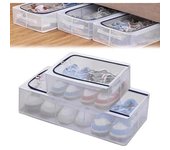 Caja de almacenamiento de zapatos de PVC impermeable, caja de almacenamiento de zapatos transparente plegable, organizador de almacenamiento de zapatos apilable, organizador de cajas de zapatos para armarios, entradas, debajo de las camas (grande)