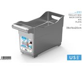 Carrito Trolley Box LILI HOME Transparente - Organizador de Hogar con Ruedas