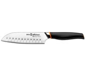 Bra - Cuchillo Santoku Efficient, 13 cm, Uso Diario, Calidad de Corte, Utensilio Cocina, Acero Inoxidable, Mango Ergonómico