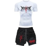 Anime Berserk Compression Set Men's Workout Gym Tshirts Breathable Running Shorts Quick Dry Sports Rash Guard Sportwear Set