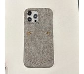 Luxury Denim Leather Card Bag Case For iPhone 15 14 13 12 11 Pro Max
