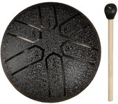 3 Inch 6 Tones Steel Tongue Drum Outdoors Rain Drum Percussion Instrument with Drum Stick Mini Handpan Drum for Yoga Meditation