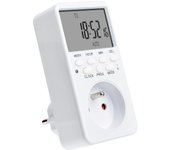 Digital Programmable Socket, Weekly Electric Socket Scheduler with 20 Programs, 24H Socket Timer with LCD Display, Home Energy Saving