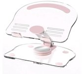 Soporte acrílico para tableta con base giratoria de 360°, soporte plegable ajustable transparente para iPad/Pro/Air y tabletas transparentes de 4 a 13 pulgadas (rosa)