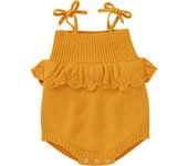 Spaghetti Straps Sleeveless Baby Girls Summer Rompers One-piece Jumpsuit Knit Acrylic Newborn Infant Bodysuit Playsuit Sleepsuit