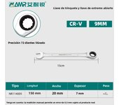 Combination Wrench Ratcheting Wrench Open end Spanner from 6 mm-24 mm Chrome Vanadium Steel, Long Pattern, Mirror Chrome Finish