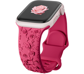 Floral Engraved Strap For Apple Watch Band 40mm 44mm 41mm 49mm 45mm 38mm 42mm Silicone bracelet iwatch series 9 7 se 6 8 ultra 2