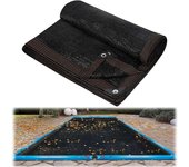 Cubierta de red de hojas para piscina rectangular, cubierta de protección de piscina sobre el suelo, bloque al aire libre hojas caídas y escombros 3 × 5 m (10x16.4 pies)