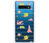 Funda original compatible con Samsung Galaxy S10 Plus - Bob Esponja Multipersonaje Arcoiris