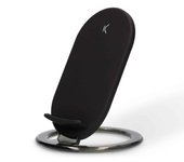 Ksix Cargador inalámbrico sobremesa 10W, Tecnología Qi, Fast charge, Negro