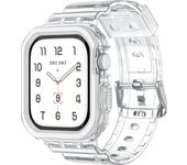 Compatible for Crystal Clear Apple Watch Bands, 46mm 45mm 42mm Bumper Case Jelly Sport Band for iWatch Utral 10 Series 987SE654