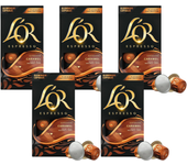 Pack 5 x L'OR Espresso Café Cápsulas Caramelo 10 Uds Compatibles con Maquina Nespresso - Qumir