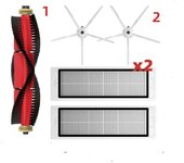 Brush Cover For Roborock S5 S50 S502 S55 S6 S6 Pure E4 1S SDJQR01RR Brush Mops Hepa Filters Robot Vacuum Cleaner Universal Wheel