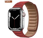 Leather Link for Apple Watch Band 45mm 41mm 40mm 44mm 49mm Original Magnetic Loop Bracelet IWatch Series 8 Ultra 3 SE 6 7 Strap