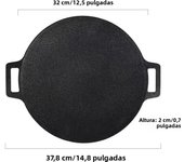 Leeseph Korean BBQ Grill Pan Round Griddle Pan for Gas Open Fire Camping Home Outdoor Stoves Circular Multiple Sizes Black