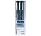 Staedtler 308 WP3 SP. Rotuladores Fineliner Pigment Liner. Estuche con 3 unidades