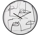 Adda Home Reloj Pared Metal Negro 60x4,5x60 Cm - Pieza Decorativa Funcional