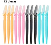 30/12/10 Pcs Eyebrow Razor Tools Random Color Set Multipurpose  And Facial Razor With Precision Cover Safety