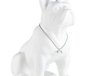 Estatua de Bulldog Francés, Estatua de Perro Sentado de Resina de Pug Negro, Escultura de decoración del hogar de Bulldog Inglés, decoración de Escritorio de Sala de Estar, Estatua de Perro de Arte de colección Moderna(9in,Negro)