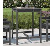 Mesa de Jardín Madera de Pino Gris 82,5x82,5x110 cm