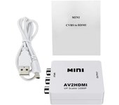 Convertidor RCA a HDMI AV Mini Composito CVBS Video Audio Adaptador Soporte PAL/NTSC para TV/PC/PS3/STB/Xbox VHS/VCR/Blue-Ray DVD Reproductores