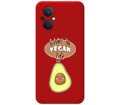 Funda Silicona Líquida Roja para Oppo Reno 8 Lite 5G diseño Vegan Life Dibujos