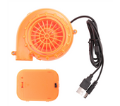 Mini ventilador soplador para disfraz de dinosaurio o cabeza de mascota u otro juego inflable, naranja