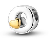 New 925 Sterling Silver Cute Gold Lucky Heart 26 Letter Series Charms Beads Fit Pan Original Bracelets DIY Gifts Fine  Jewelry