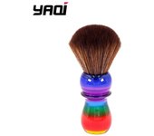 YAQI 26mm Rainbow Brown Synthetic Hair Mens Shaving Brushes Travel Case