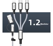 3 in1 Charging Cable Multi Usb Port Multiple Usb Charging Cord Type C Micro Charger Mobile Phone Wire For iPhone 14 13 12 Huawei