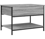vidaXL Mesa de centro madera ingeniería metal 70x50x50 cm Negro, Roble Sonoma, Roble ahumado Mesita de Salón o Comedor o Auxiliar Mesa de Café Meuble Salón