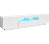 Mueble TV combinadoMueble para TV con luces LED blanco brillante 180x35x40 cm