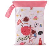 BIAI 25*35cm Wet Storage Bag Washable Diaper Nappy Bag Waterproof Beach Bag Double Pocket with Zippers Travel Makeup Storage Bag