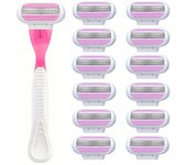 Safety Razor Blades Women Beauty Bikini Hair Removal Shaving Blades Set Shaver 3-Layer Replacement Heads ﻿