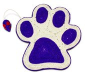 Rascador huella lila con ratón - para gatos - 40 x 36 cm