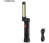 USB Rechargeable Camping LED Flashlight Work Light Magnet and Hook Waterproof Lighting Mode Suitable for Night Work