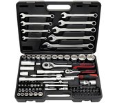 KS Tools 911.0682 - Maletín con llaves de vaso, llaves combinadas y otras herramientas (0,6 cm/0,25", 1,3 cm/0,5", 82 piezas)