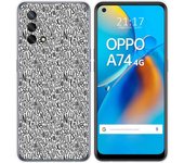 Tumundosmartphone Funda Gel Tpu para Oppo A74 4G diseño Letras Dibujos