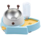 Cuenco doble para gatos, protege las vértebras cervicales y evita que se vuelque, bebedero automático para perros
