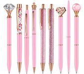 9/10pcs Rhinestone Stylus Ballpoint Pen Reusable Practical Writing Pen Portable Ballpoint Pen Smoothly Handwriting Stationery