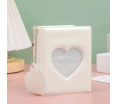New 3-inch Solid Color Photo Album Love Hollow Photocard Holder with Heart Pendant Kpop Idol Cards Collect Book Polaroid Album