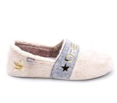 LARO ANAIS 40 Zapatilla Casa Mujer Combinada Crudo Gris Interior Pelo Suave