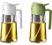 Pulverizador Aceite Spray 470ml - 2 en 1 Spray Aceite Cocina, Dispensadora para Freidora de Aire, Ensaladas, Vinagre y Accesorios Cocina - Negro y Marino